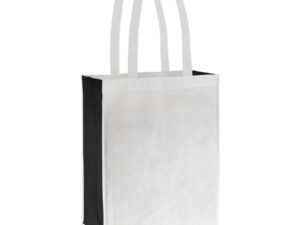 Bolsa bicolor blanca grande 12 Bolsa bicolor blanca grande personalizable, color negro