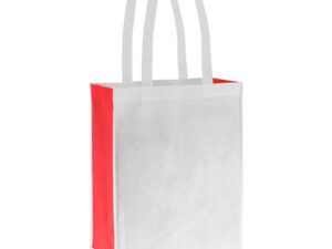Bolsa bicolor blanca grande 13 Bolsa bicolor blanca grande personalizable, color rojo