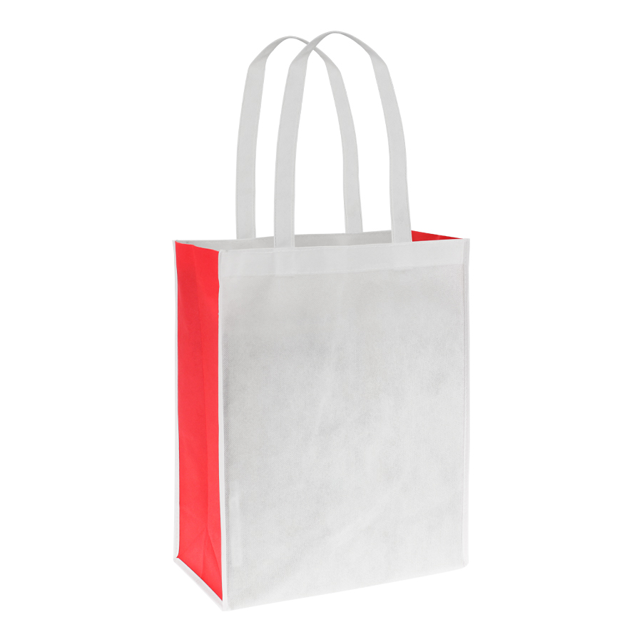 Bolsa bicolor blanca grande 6 Bolsa bicolor blanca grande personalizable, color rojo