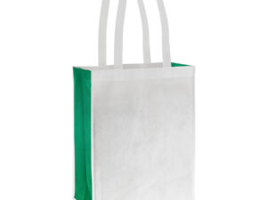 Bolsa bicolor blanca grande 15 Bolsa bicolor blanca grande personalizable, color verde