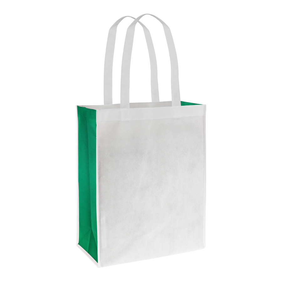 Bolsa bicolor blanca grande 8 Bolsa bicolor blanca grande personalizable, color verde