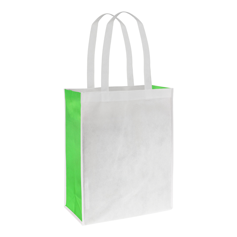 Bolsa bicolor blanca grande 7 Bolsa bicolor blanca grande personalizable, color verde