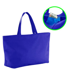 Bolso playa ecol&oacute;gico personalizable, color azul