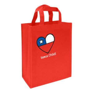Bolsa mundial mediana personalizable, color rojo
