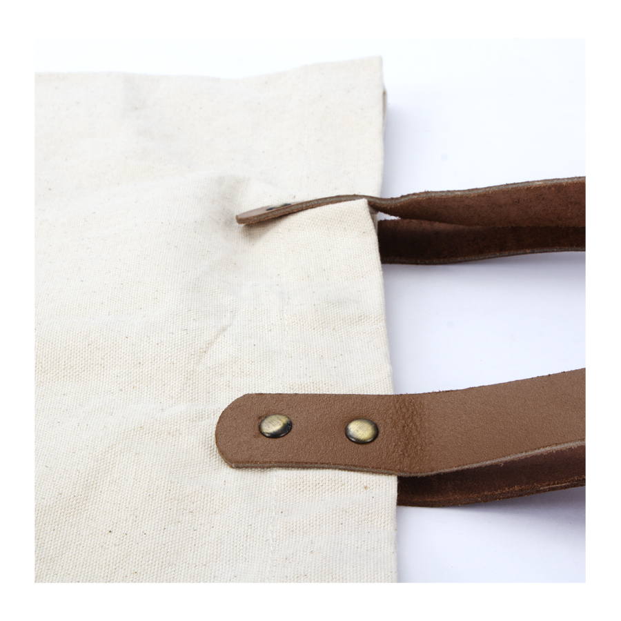 Bolsa de compras 10oz canvas asas cuero 8 Bolsa de compras 10oz canvas asas cuero - Imagen 8