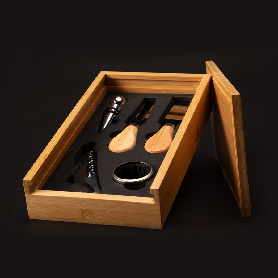 Set wine & cheese futrono de bamboo 10 Set wine & cheese futrono de bamboo personalizable, set completo