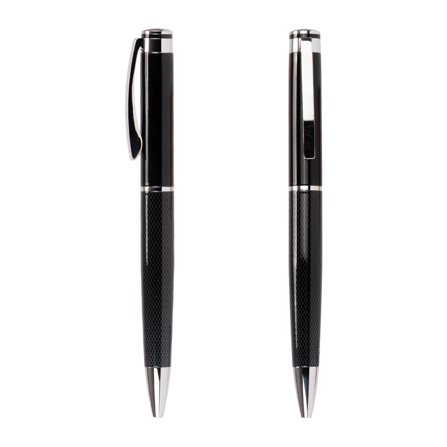Bolígrafo ejecutivo dark en estuche rígido negro. 2 Bolígrafo ejecutivo dark en estuche rígido negro. personalizable, set completo