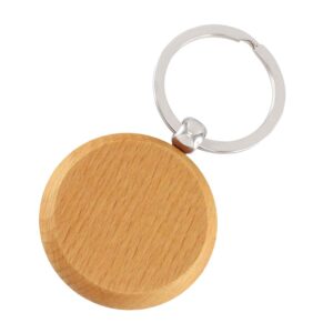 Llavero redondo de madera personalizable, vista 2