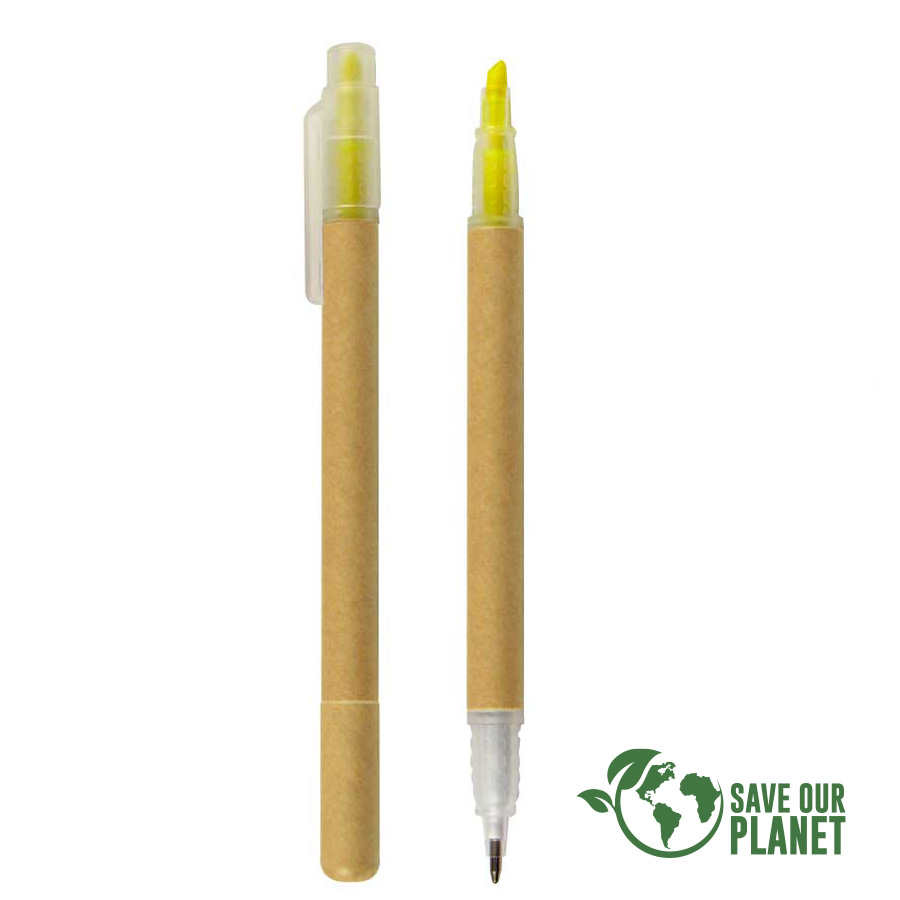 Bolígrafo eco con destacador 1 Bolígrafo eco con destacador