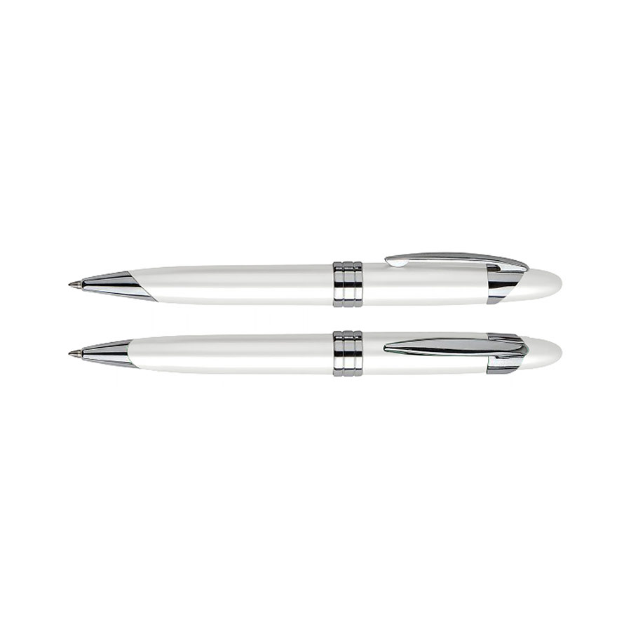 Bolígrafo metálico blanco perla 2 Bolígrafo metálico blanco perla personalizable, vista 2