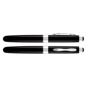 Bol&iacute;grafo roller negro personalizable, vista 3