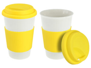 Vaso cerámico café 13 M17 amarillo