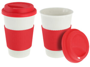 Vaso cerámico café 11 M17 rojo