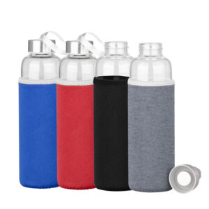 Botella de vidrio borosilicato con funda de neopreno 580cc personalizable