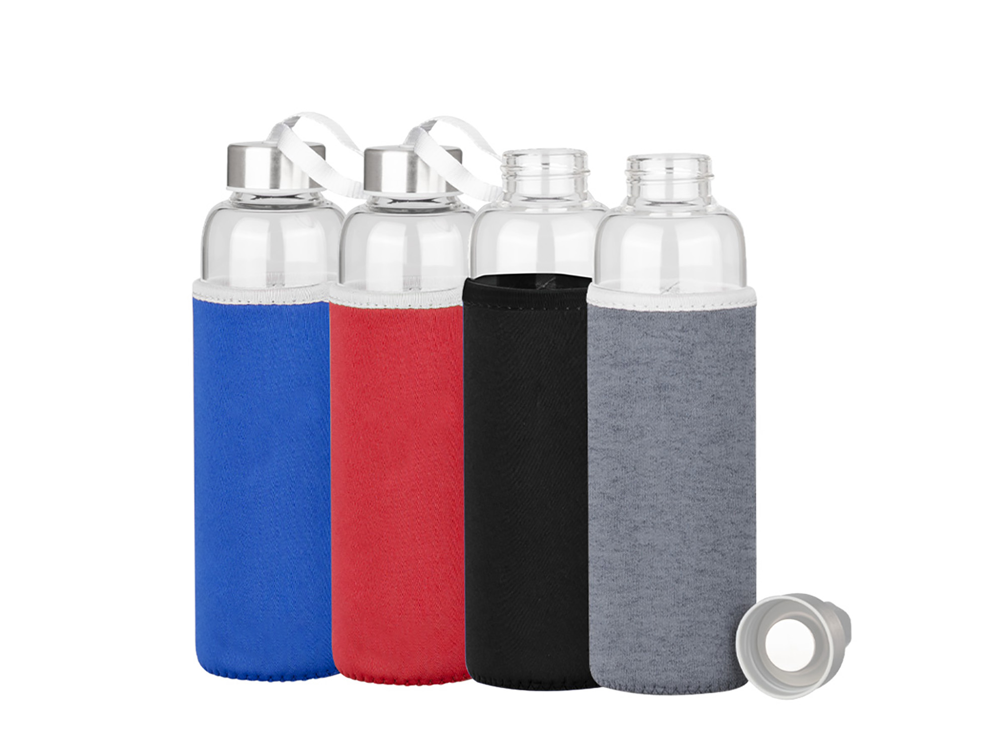 Botella de Vidrio Borosilicato con Funda 1 Botella de Vidrio Borosilicato con Funda