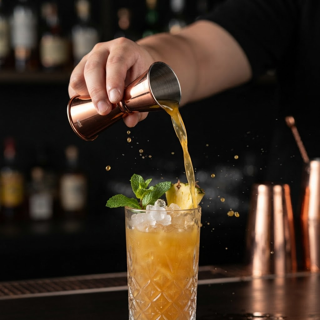 Mixer dosificador de tragos jigger doble encobrizado 1 Mixer dosificador de tragos jigger doble encobrizado