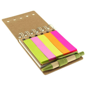 Memo set eco c/bolígrafo 4 Memo set eco c/bolígrafo personalizable, abierta