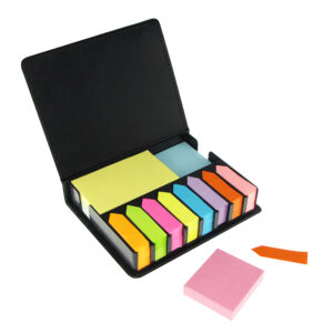 Set post it de PU negro 5 Set post it de PU negro personalizable, vista 3