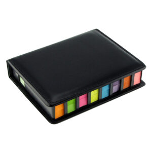 Set post it de PU negro 4 Set post it de PU negro personalizable, vista 2