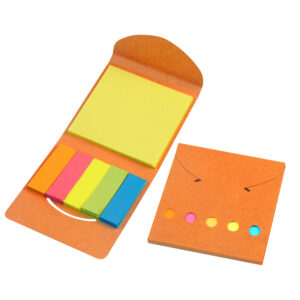 Porta post it ecol&oacute;gico personalizable, color naranjo