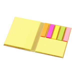 Set porta post it bamboo personalizable, abierta