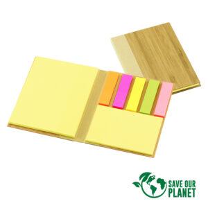 Set porta post it bamboo personalizable