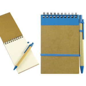 Libreta ecol&oacute;gica personalizable, color azul
