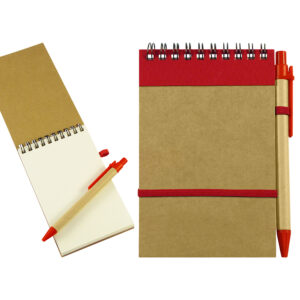 Libreta ecol&oacute;gica personalizable, color rojo