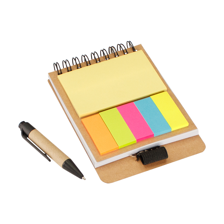 Memo set ecológico con bolígrafo 3 Memo set ecológico con bolígrafo personalizable, vista 3