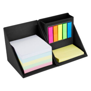 Memo set cubo ecológico con porta-lápices 17 Memo set cubo ecológico con porta-lápices personalizable, color negro