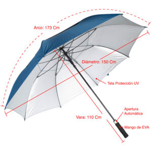 Paraguas gigante de golf windproof, tela UV 12 Paraguas gigante de golf windproof, tela UV personalizable, vista 3