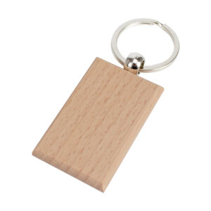 Llavero rectangular de madera personalizable, vista 2
