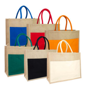 Bolso yute con bolsillo personalizable