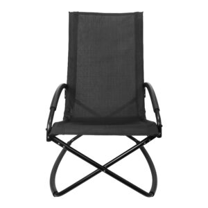 Silla mecedora negra 6 Silla mecedora negra con apoya-brazos personalizable, vista 2
