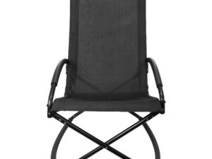 Silla mecedora negra con apoya-brazos