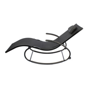 Reposera mecedora negra 7 Reposera mecedora negra con apoya-brazos personalizable, vista 3