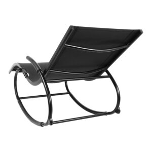 Reposera mecedora negra 8 Reposera mecedora negra con apoya-brazos personalizable, vista 4