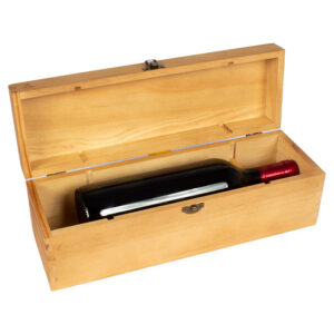 Caja de madera natural para vino personalizable