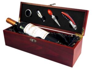 Caja madera accesorios vino