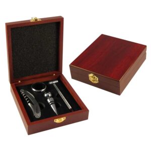 Caja set accesorios vino personalizable, vista 2