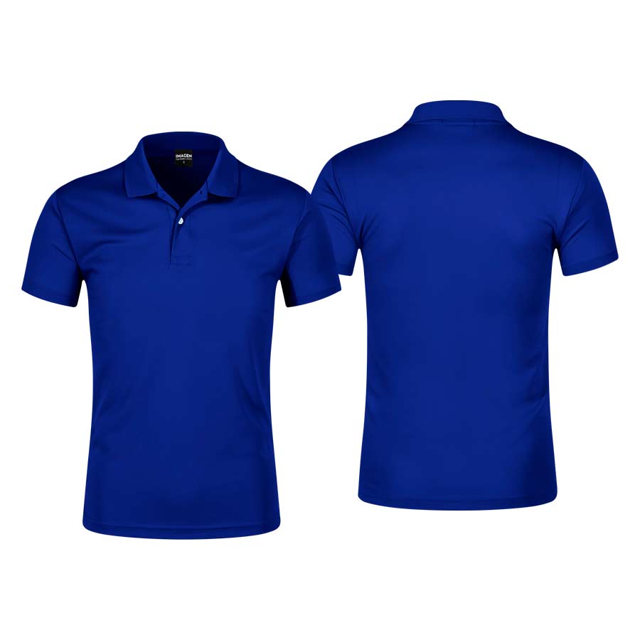 Polera poliéster hombre con cuello 3 Polera poliéster hombre con cuello personalizable, vista 3