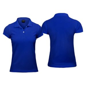 Polera poli&eacute;ster mujer con cuello personalizable, vista 3