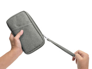 Billetera Wally 21 Billetera Wally personalizable, en uso, gris
