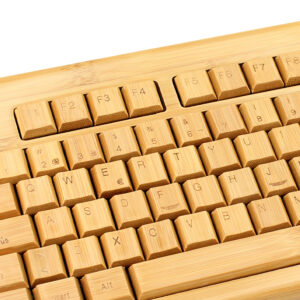 Teclado bamboo personalizable, vista 3