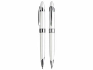 Bolígrafo metálico blanco perla