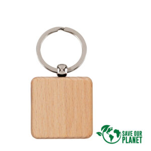 Llavero cuadrado de madera personalizable