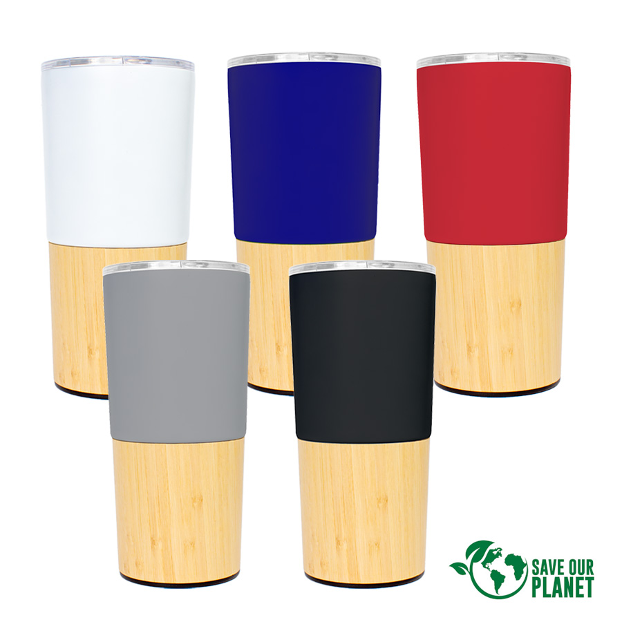 Mug metálico con bamboo 1 Mug metálico con bamboo personalizable