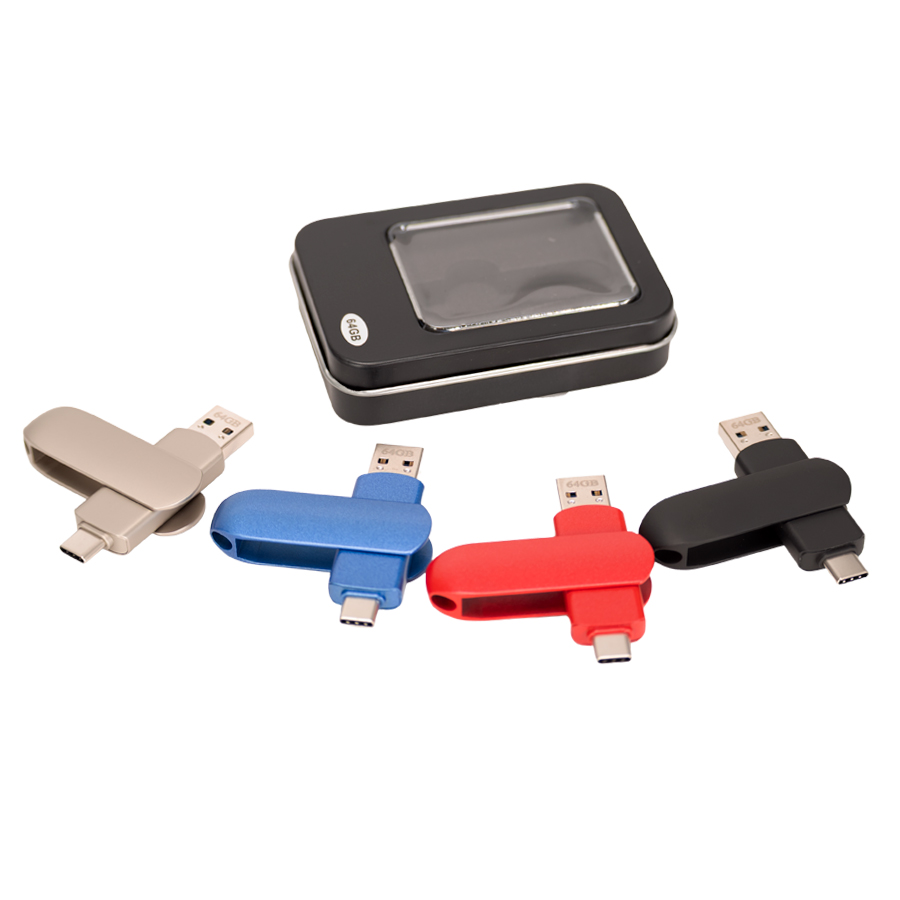Pendrive giro OTG USB 3.0 / Type C, 64GB 1 Pendrive giro OTG USB 3.0 / Type C, 64GB personalizable
