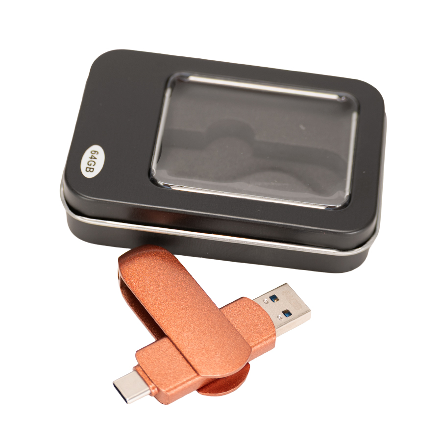 Pendrive giro encobrizado OTG USB 3.0 / Type C, 64gb 1 Pendrive giro encobrizado OTG USB 3.0 / Type C, 64gb personalizable