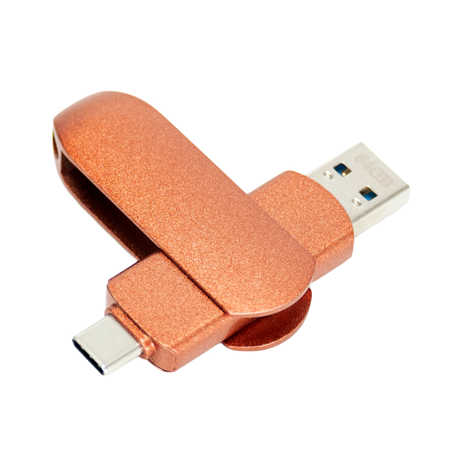Pendrive giro encobrizado OTG USB 3.0 / Type C, 64gb 2 Pendrive giro encobrizado OTG USB 3.0 / Type C, 64gb personalizable, vista 2